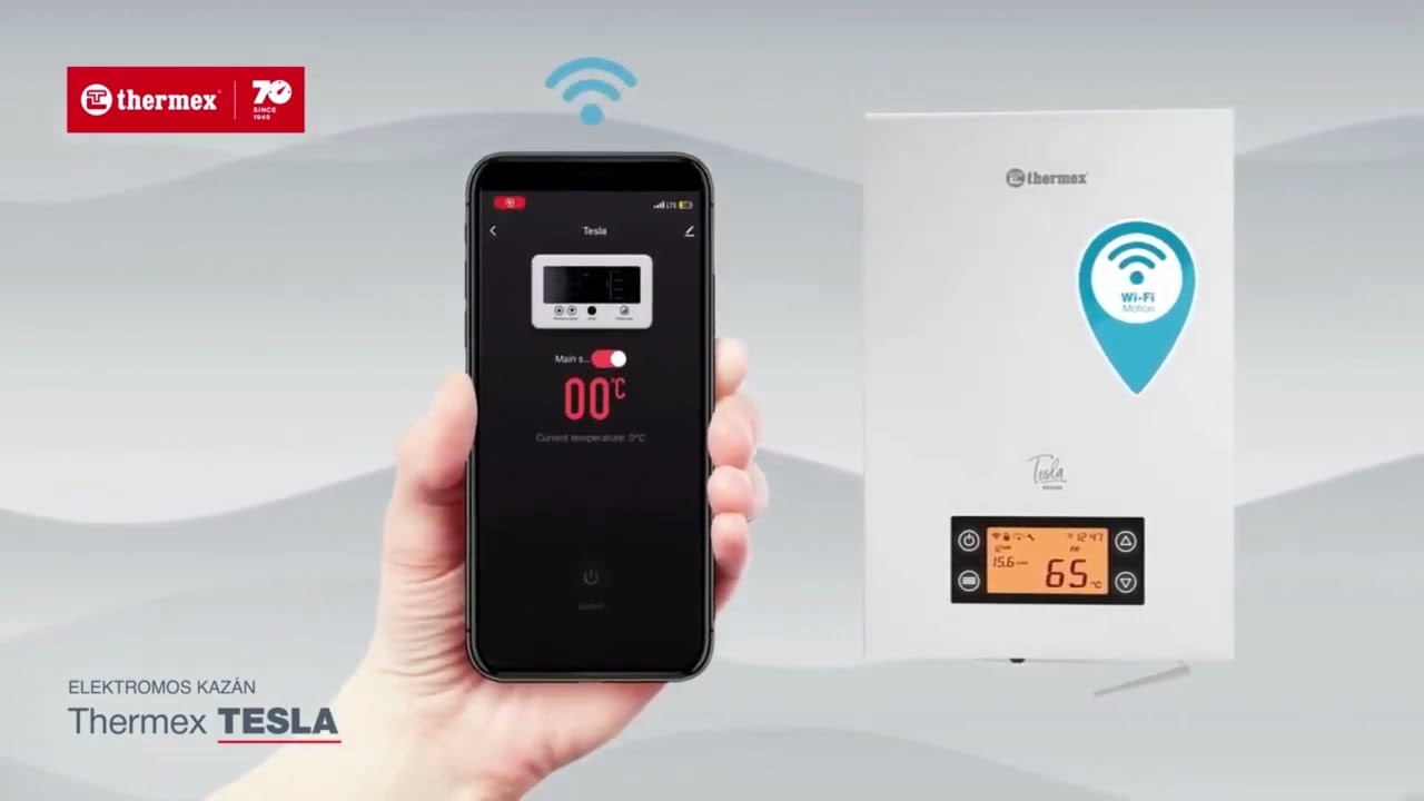 Thermex Tesla WiFi elektromos kazán központi fűtéshez, fali