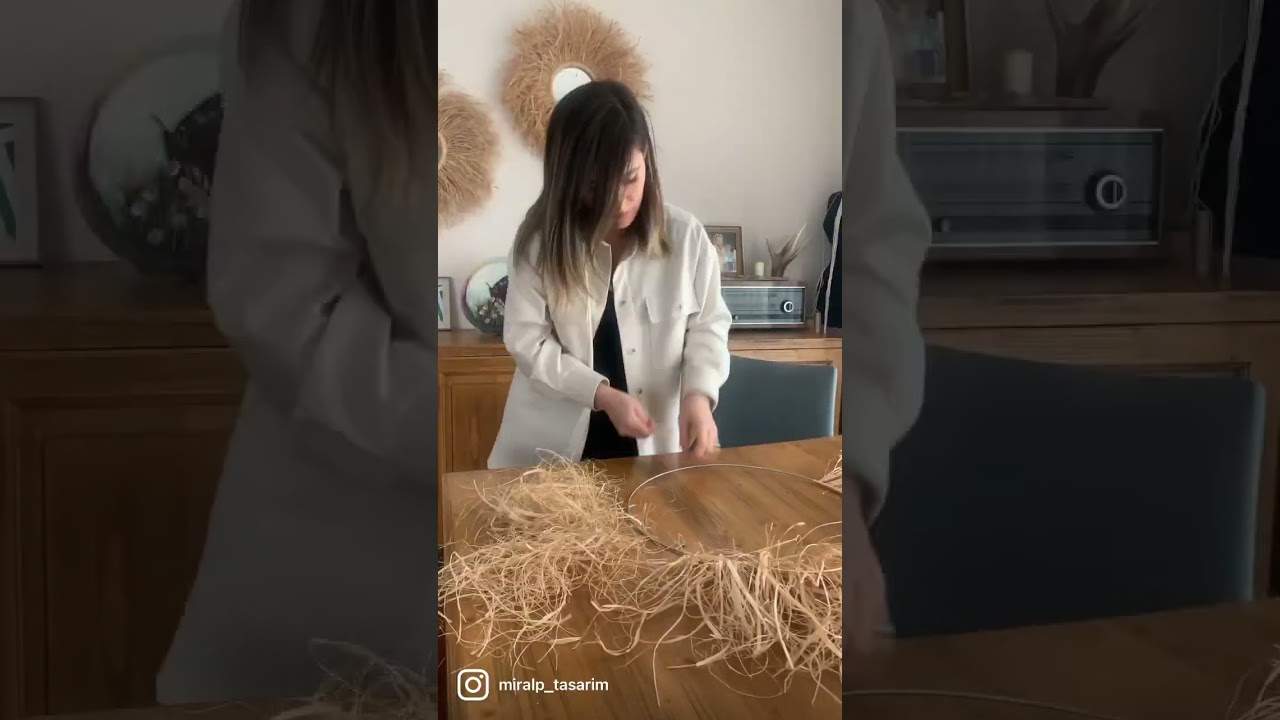 Rafya Ayna Nasıl Yapılır? / Raffia Mirror / Rafya Ayna / Diy #diy #kendinyap