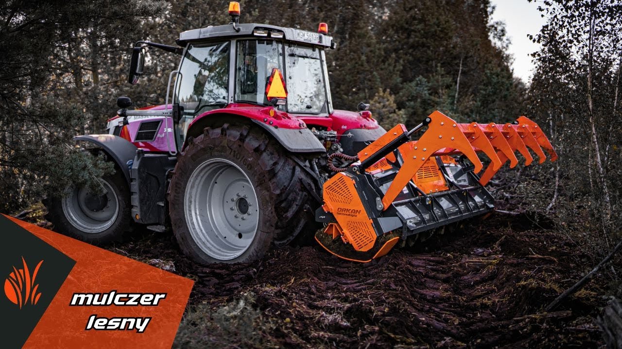 MULCZER LEŚNY ORKAN ML.R4 225 z Massey Ferguson 7S.180 - W REWELACYJNEJ CENIE  - mulczowanie, frez