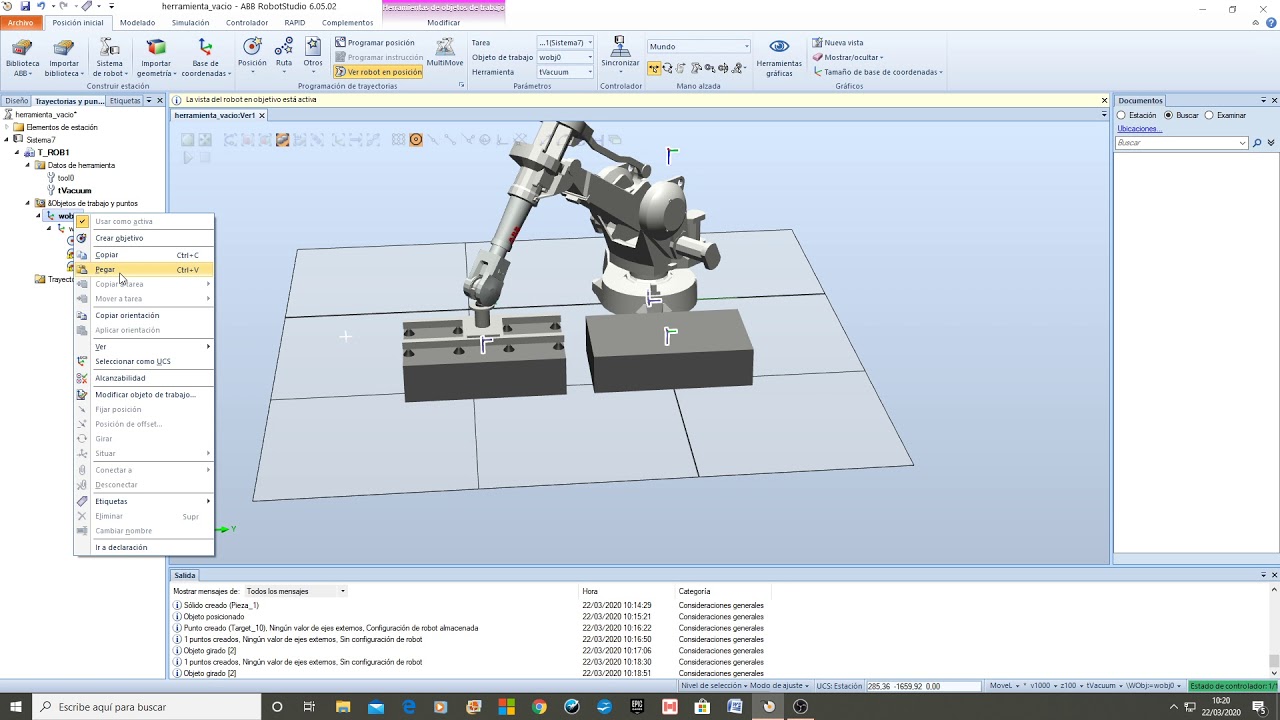 RobotStudio: vacuum tool 1