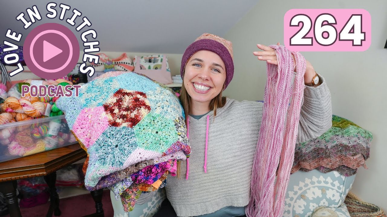 travel blanket is BACK, knitting with my handspun // Love in Stitches Episode 264