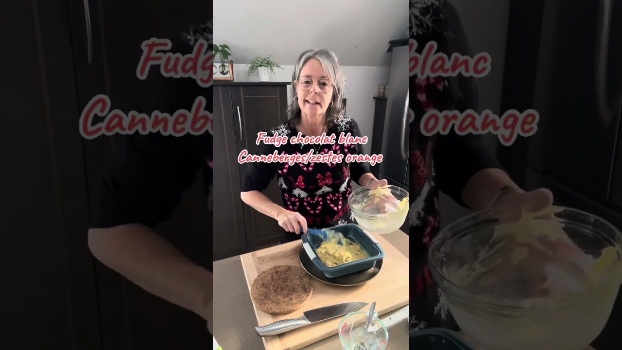 Fudge au chocolat blanc/canneberges/zestes d’orange 