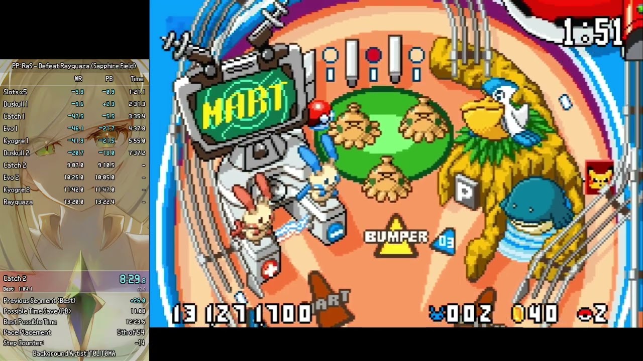 Pokemon Pinball: Ruby&Sapphire Edition Sapphire Field Speedrun in 