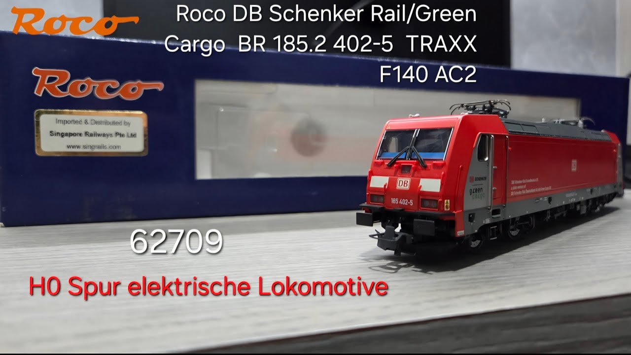 [ROCO] H0 62709 DB Schenker Rail/Green Cargo BR 185.2 402-5 TRAXX F140 AC2 DC Auspacken und sichten