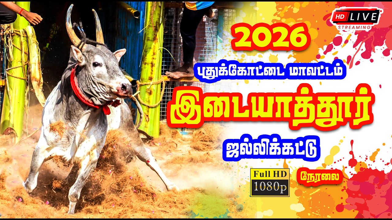 🔴 Live | இடையாத்தூர் ஜல்லிக்கட்டு நேரலை / Pudukottai - Idaiyathur Jallikattu Live