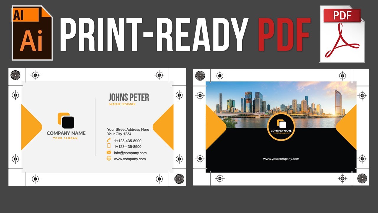 ✅ How to Save a Business Card Design Ready For Print in Illustrator CC