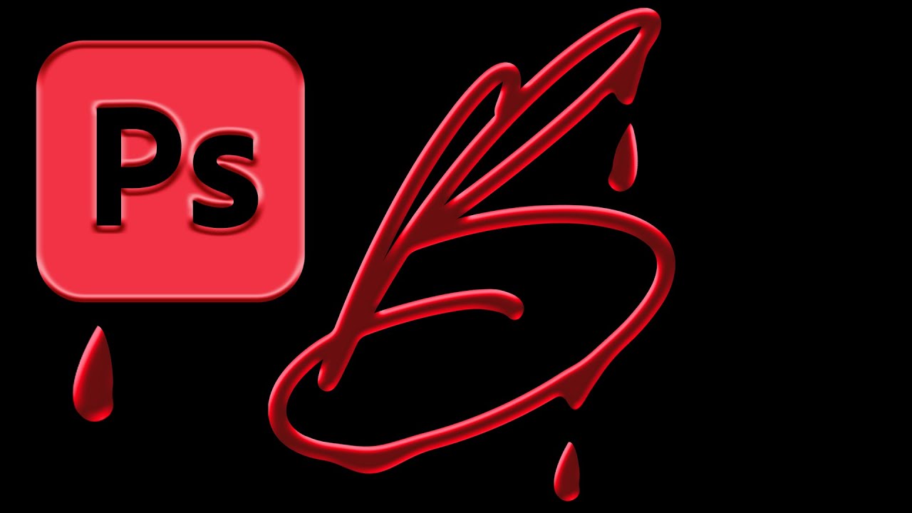 How To Make Drippy LIQUID BLOOD Text In Photoshop! (+ FREE PACK)