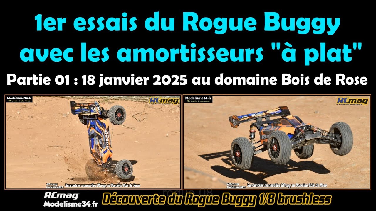 On a testé le buggy 1/8 Rogue brushless avec les amortisseurs avant sur basculeurs - Partie 01