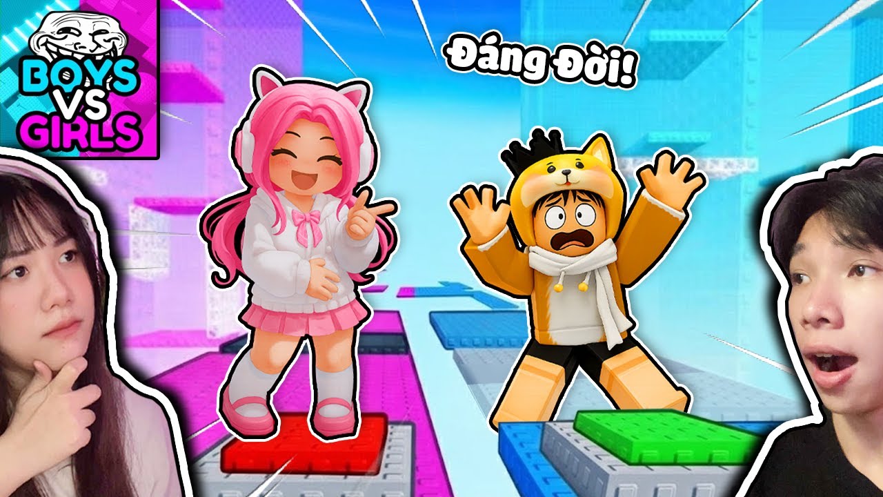 Thử Thách Leo Tháp Con Trai Và Tháp Con Gái Cùng Người Yêu 😍 Ngáo Và Kemy Boys Vs Girls Tower 💕