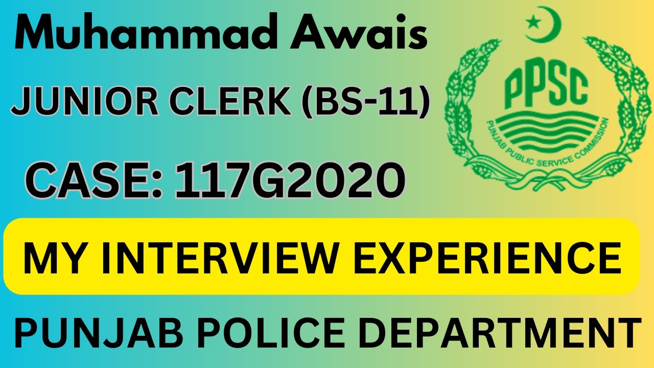 M. Awais | Junior Clerk Interview Experience Punjab Police | PPSC Interview Experience | PPSC Jobs