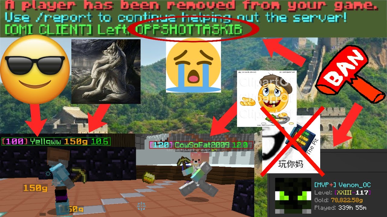 HeBeBig deviously touches Xrp and the `_´  in the Hypixel Pit (CRASHED OUT ON p20) (opps folded)