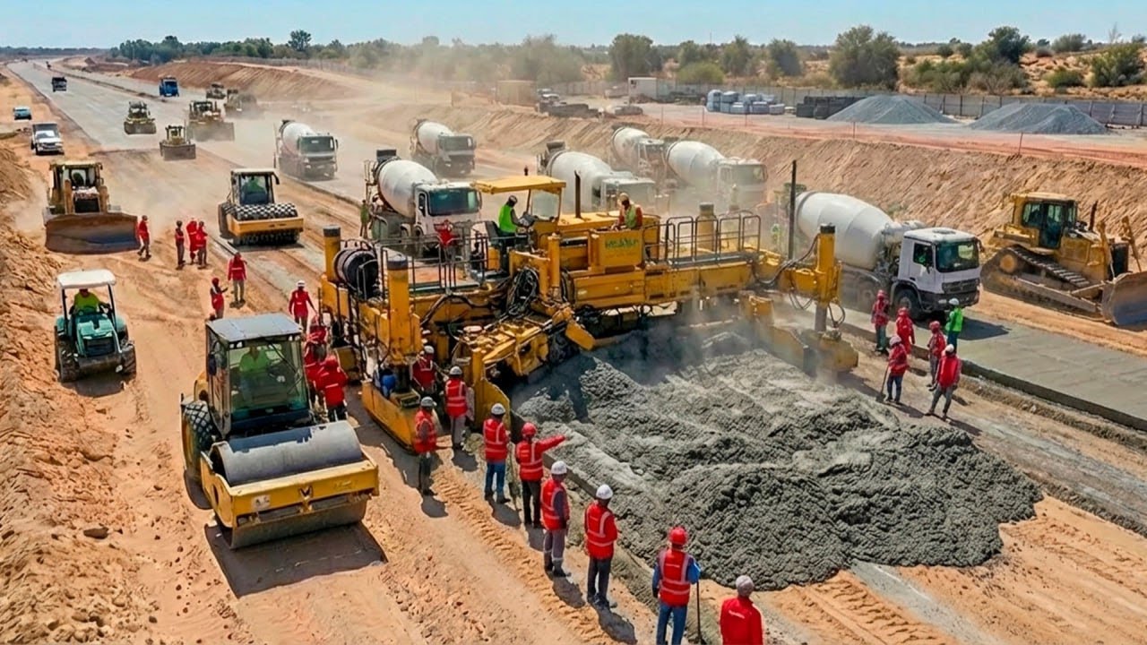 Nie Uwierzysz Jak USA Budują Ogromne Betonowe Drogi Najnowszymi Maszynami