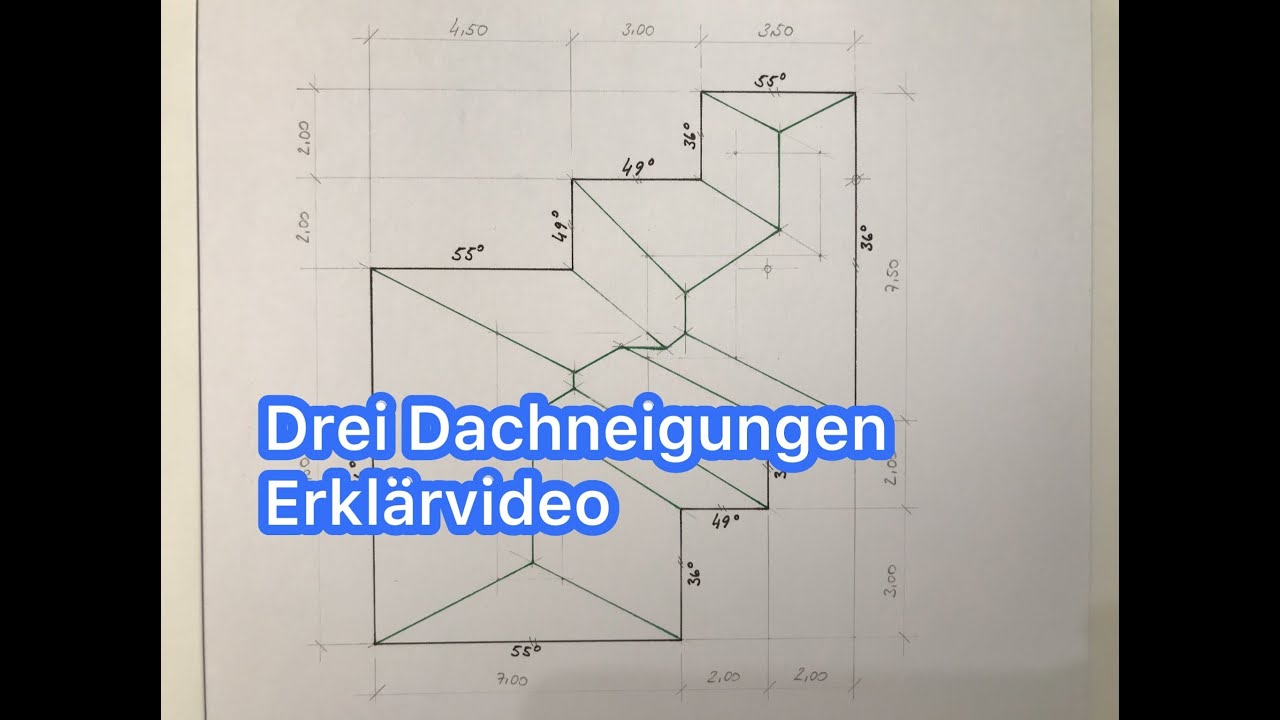 Dachausmittlung mit 3 ungleichen Neigungen | Erklärvideo | Michael Levardi