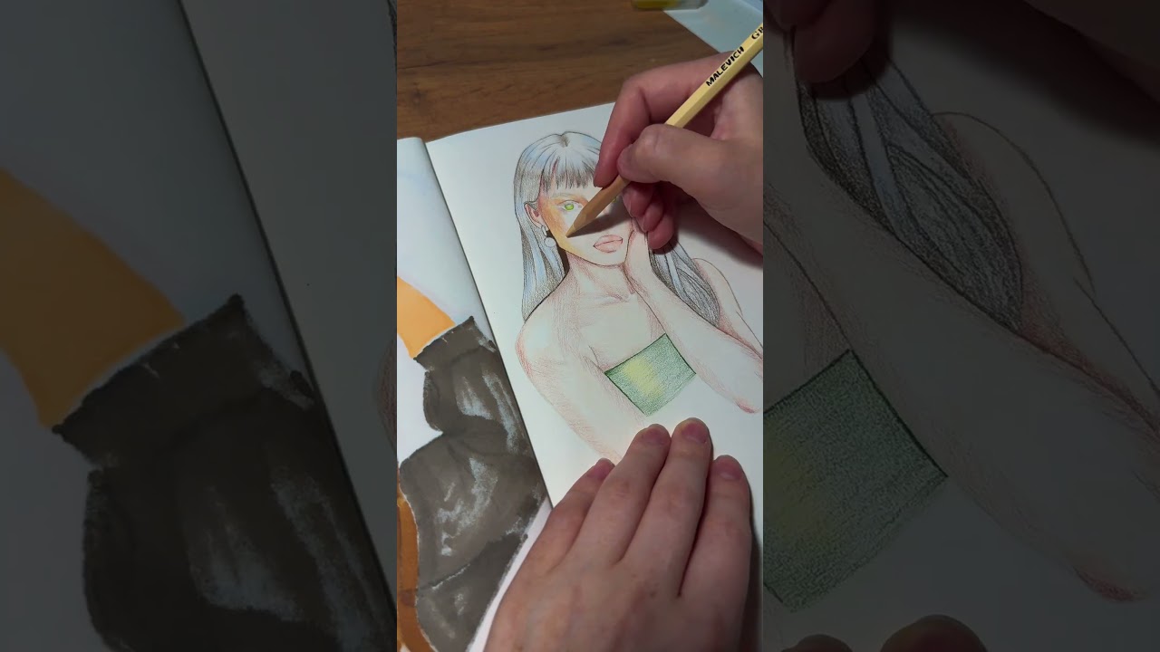 Скетч цветными карандашами 