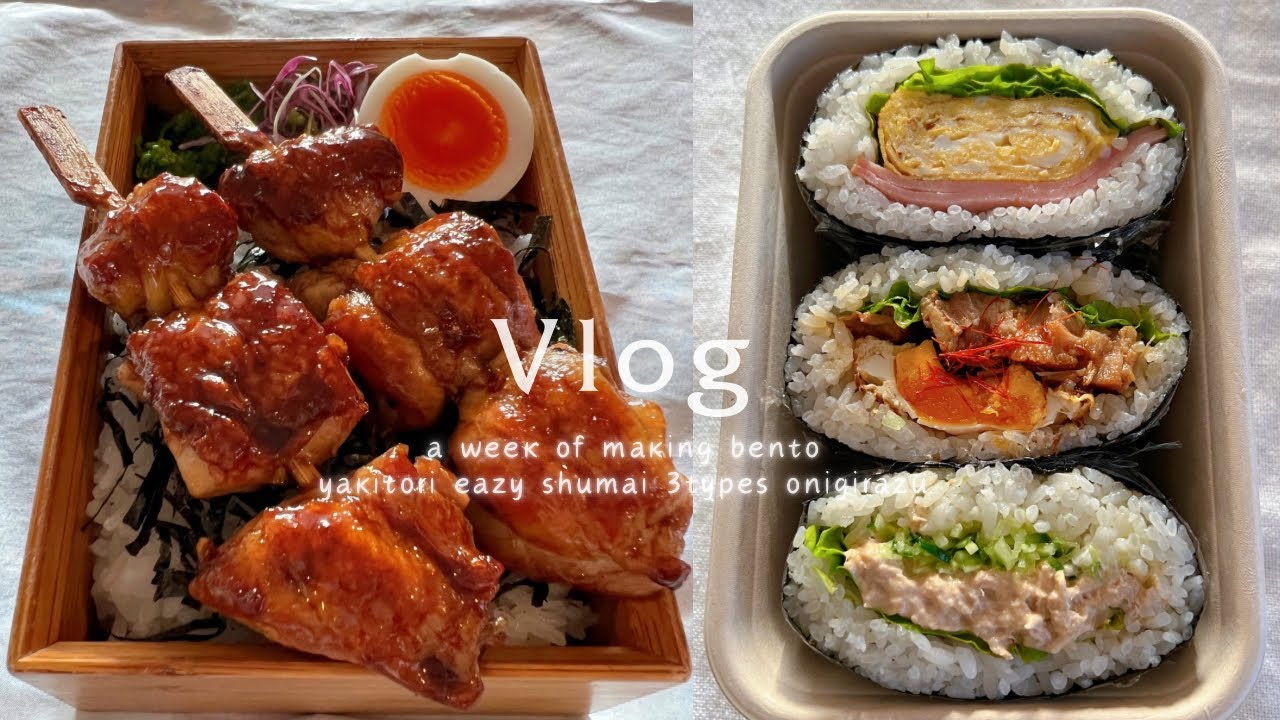 Yakitori Bento | Kakuni Onigirazu | Easy Shumai | Salmon Bowl | Japanese cooking vlog