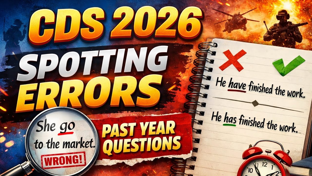 Spotting Errors and Spelling Test CDS-2026 Past Year Questions #english #grammar  #cds #defence