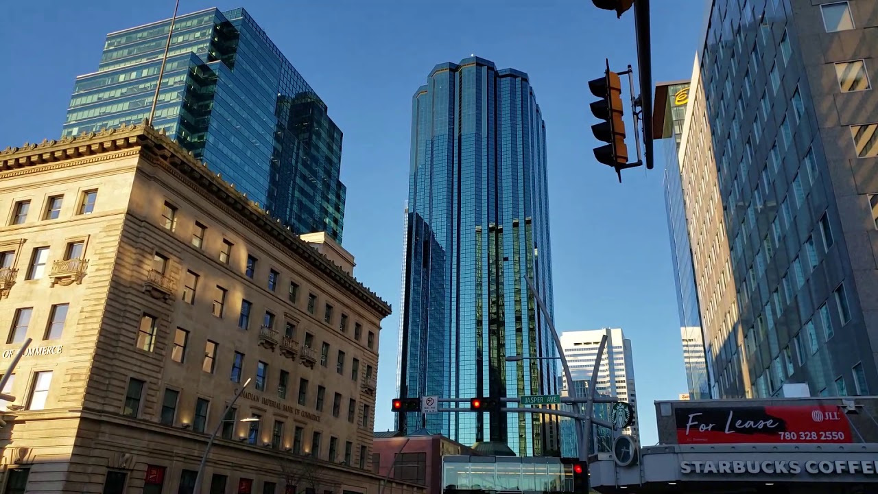 Walking through downtown Edmonton in Winter