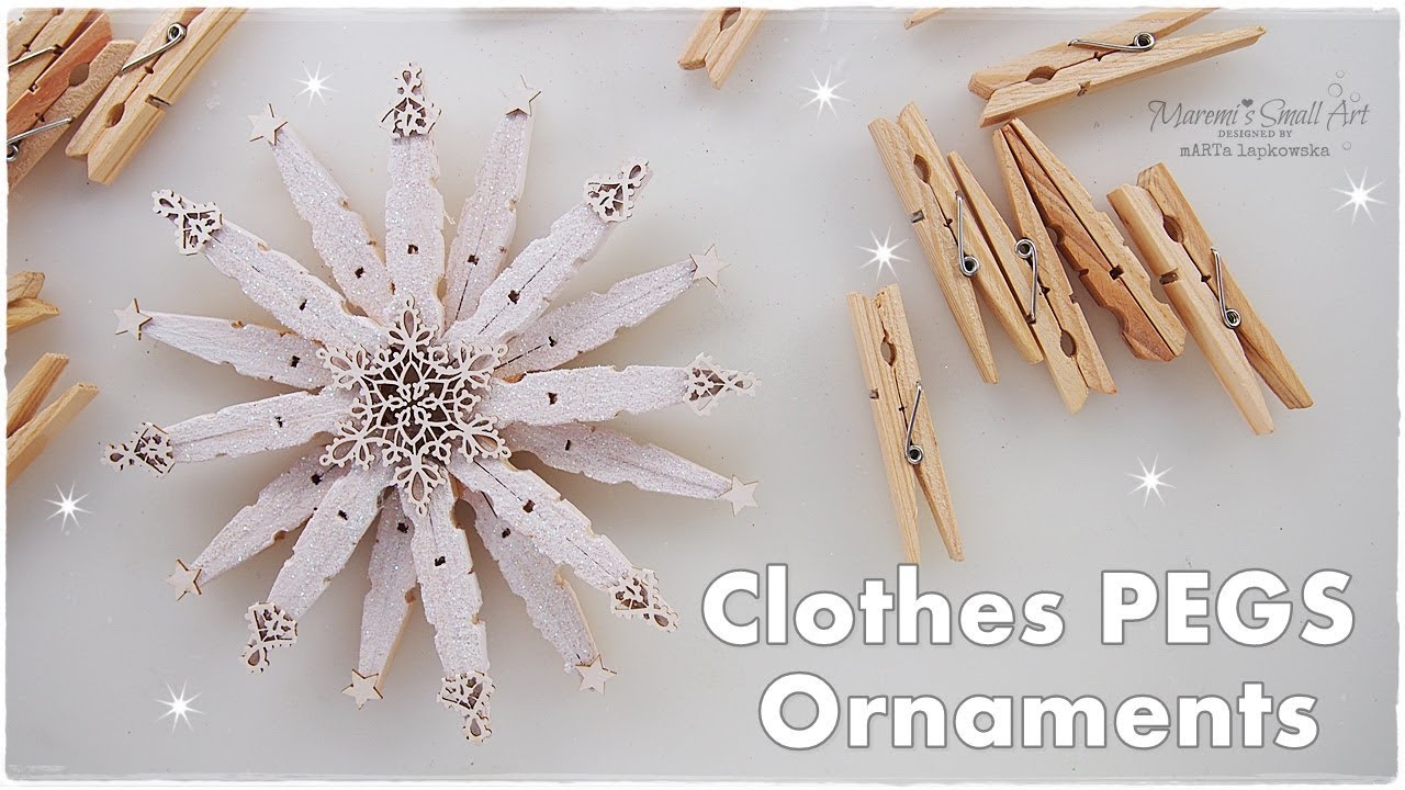 DIY Clothepins Stunning Christmas Star Snowflake Ornament ♡ Maremi's Small Art ♡