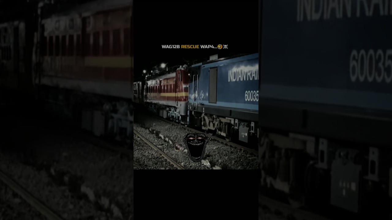 Wag12b rescue wap4...🤣🤯 #indianrailways #train #wag12 #wap4 #rescue #youtubeshorts #edits #shots