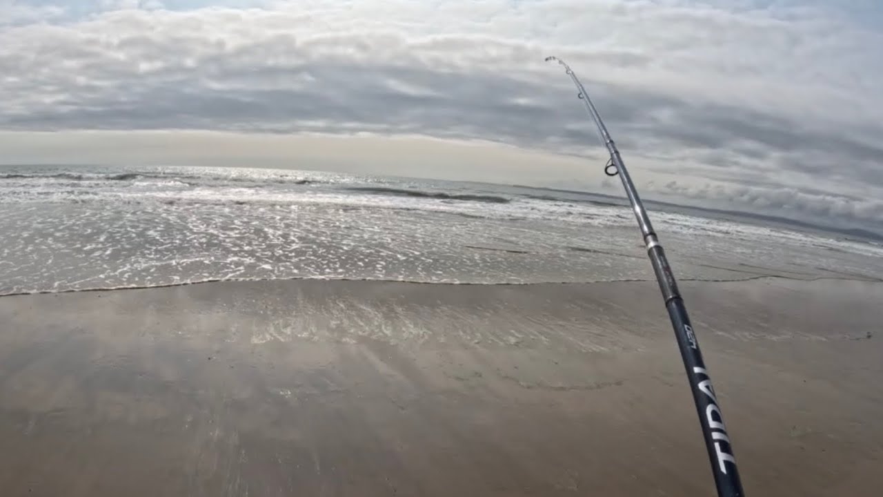 Solo On A Deserted Storm Beach.Sea Fishing Bristol Channel Shore.Morfa Beach South Wales May2025