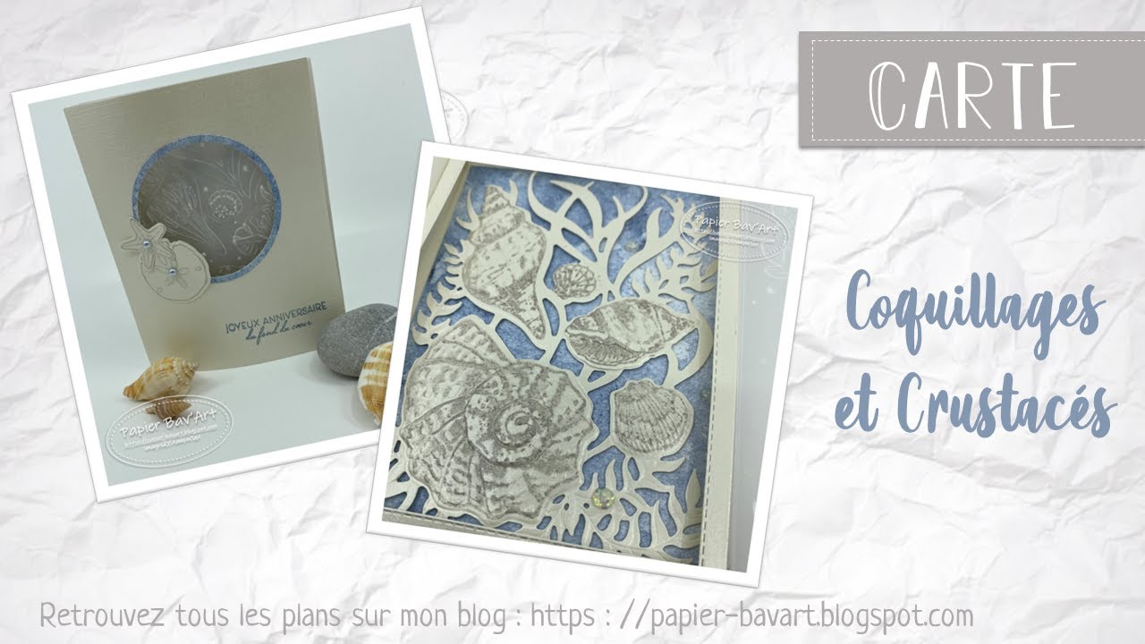Carte Coquillages et Crustacés de Papier Bav’Art