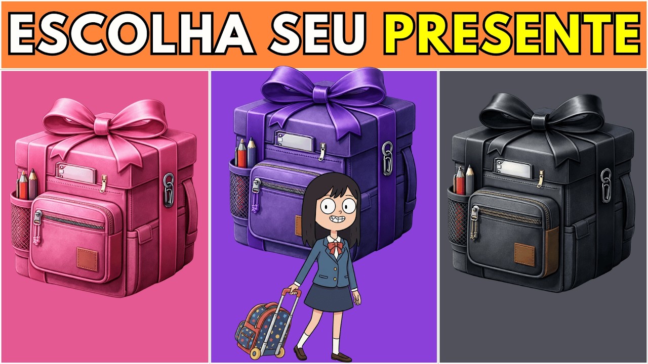 ESCOLHA SEU PRESENTE 🎁 MATERIAL ESCOLAR | ROSA, ROXO OU PRETO?
