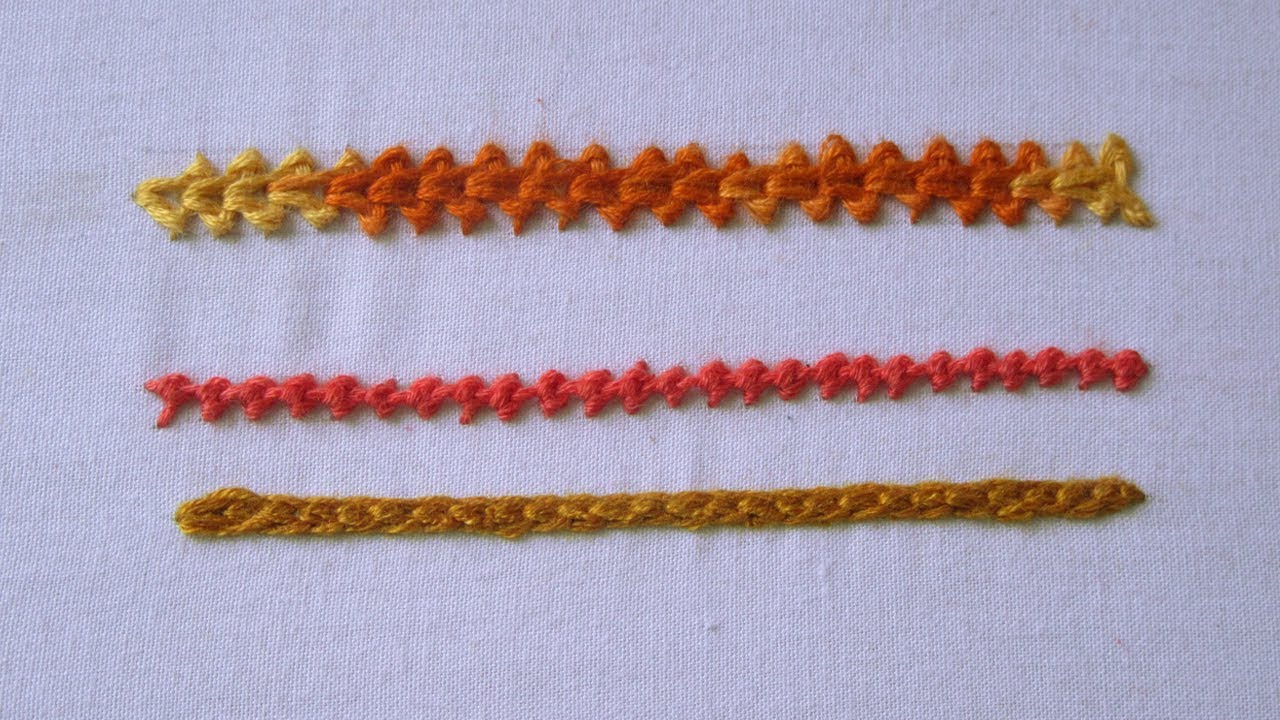 Hand Embroidery | Chain Stitch | 3 Different Chain Stitch | Basic Chain Stitches