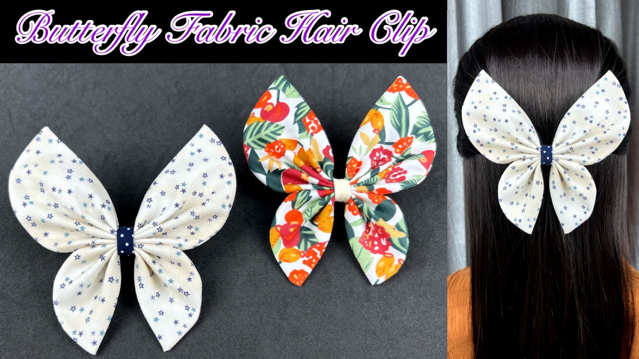 How to make Butterfly Fabric Hair Clip. Hair Accessories.