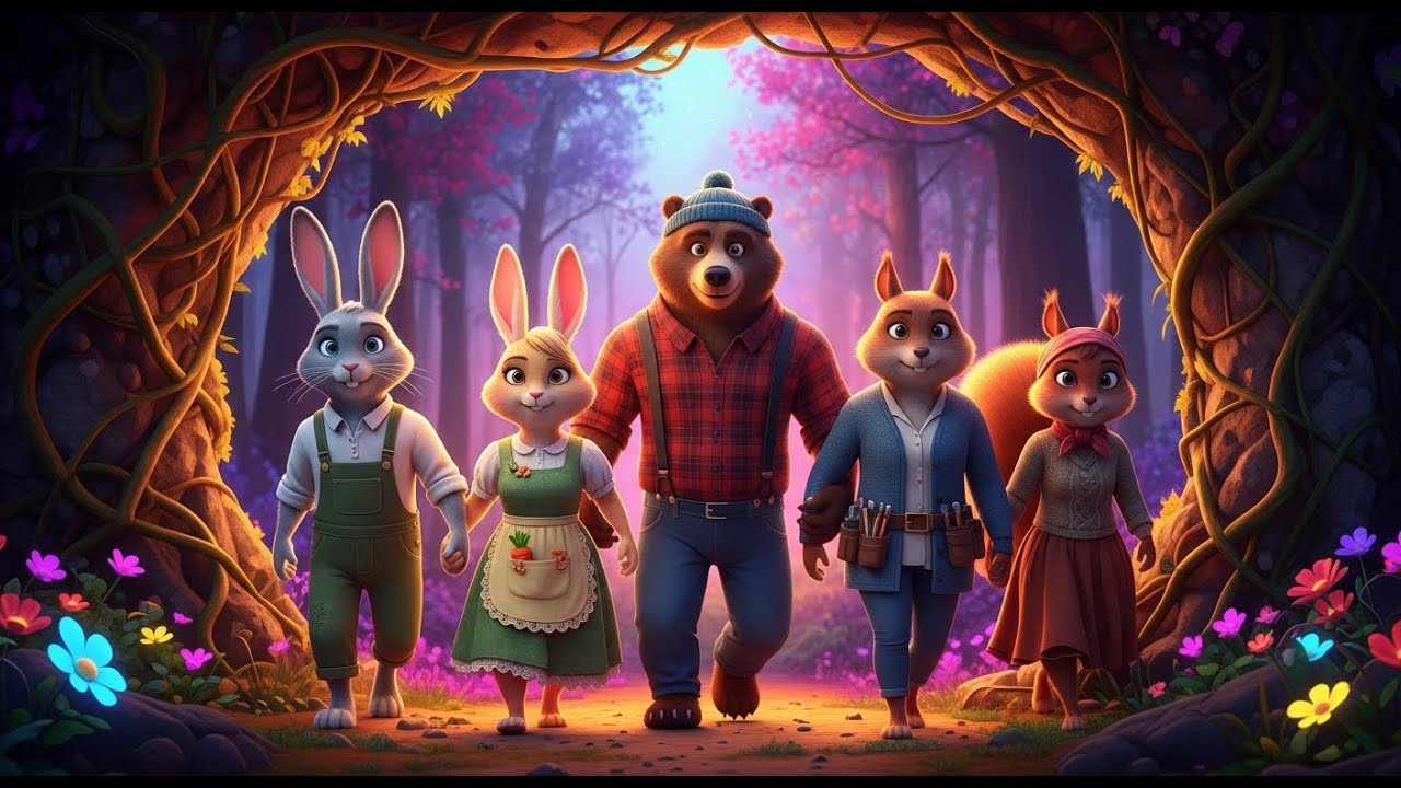 The Rabbit Family and Forest Friends, A Little Rabbit's Cry for Help Finding Parents at Night
