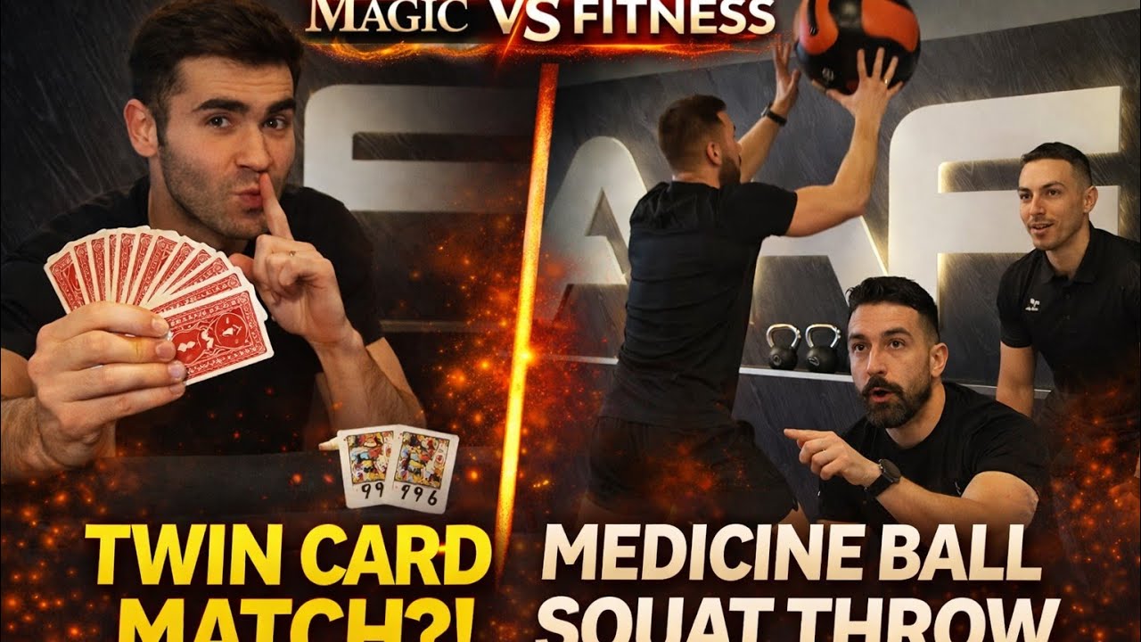 Spectator SHUFFLES the Deck 🤯 | Magic vs Fitness Ep. 9 (Card Prediction + Medicine Ball Squat Throw)