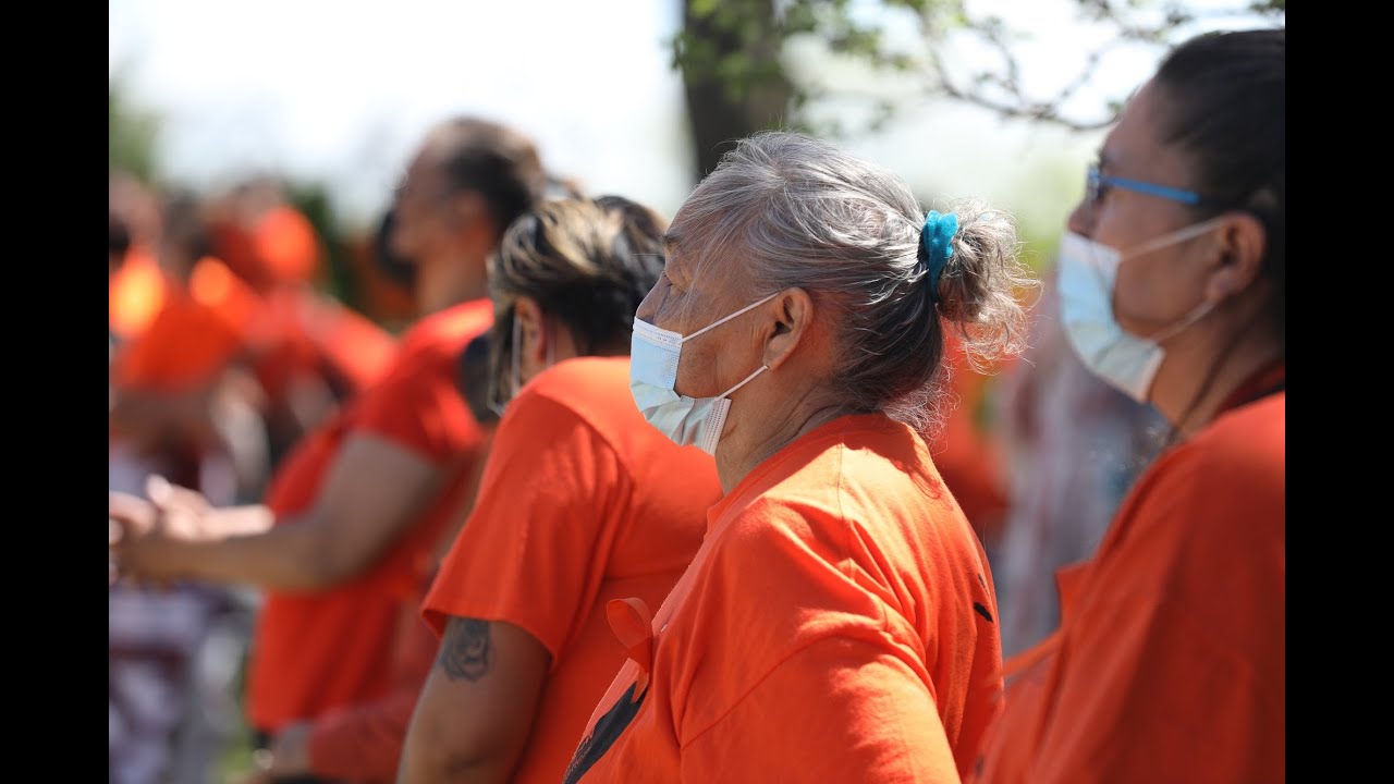 Hundreds gathered at the site of Saskatchewan's last standing residential school