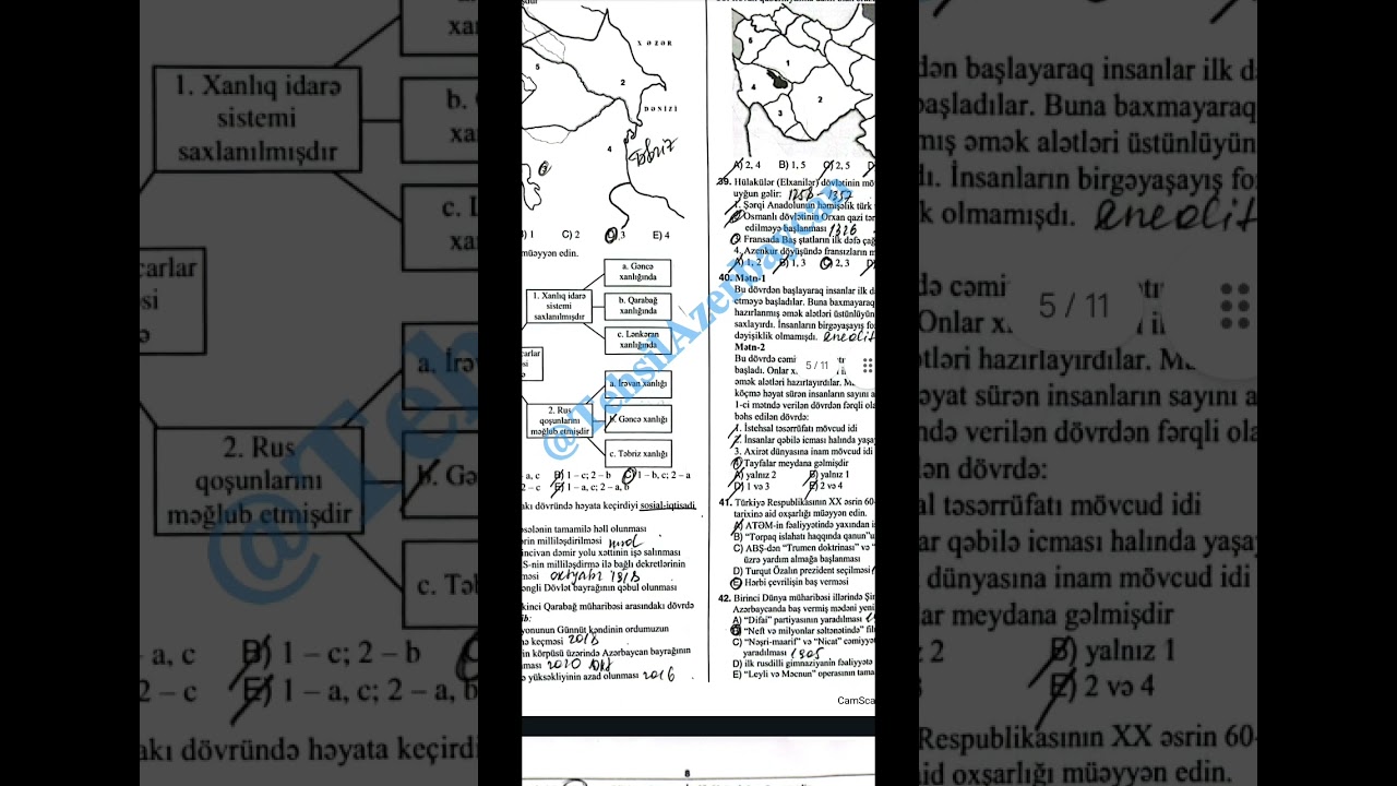 7 İyul 2024 III QRUP TARİX SUALLARI İZAHI