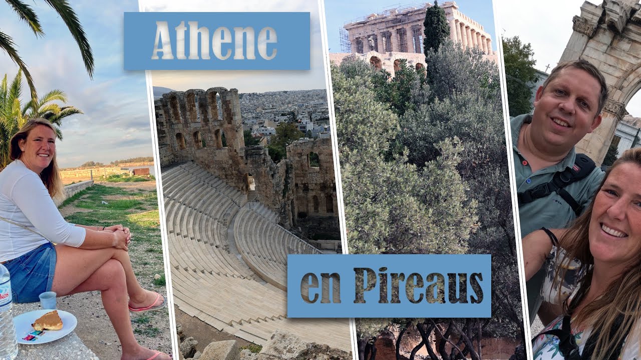 Athene met de Akropolis en Pireaus, Griekenland