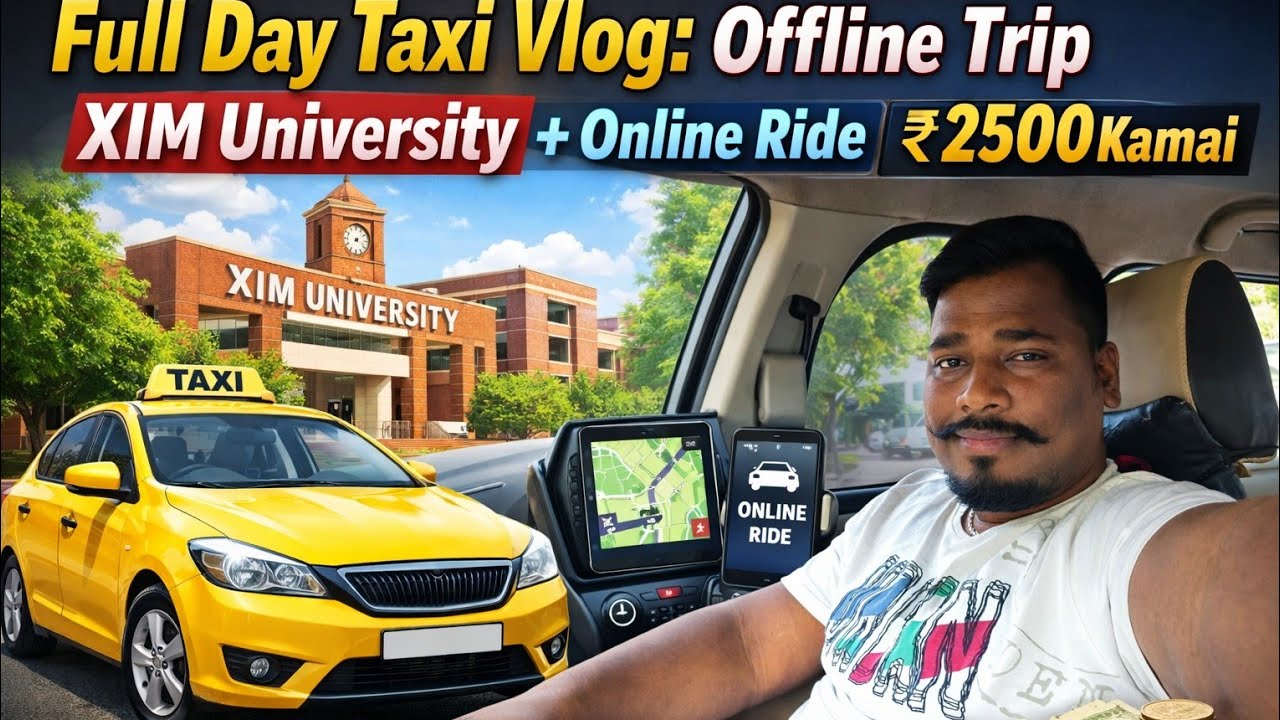 Full Day Taxi Vlog: Offline Trip XIM University + Online Ride | ₹2500 Kamai,#ola #uber#rapido#taxi,