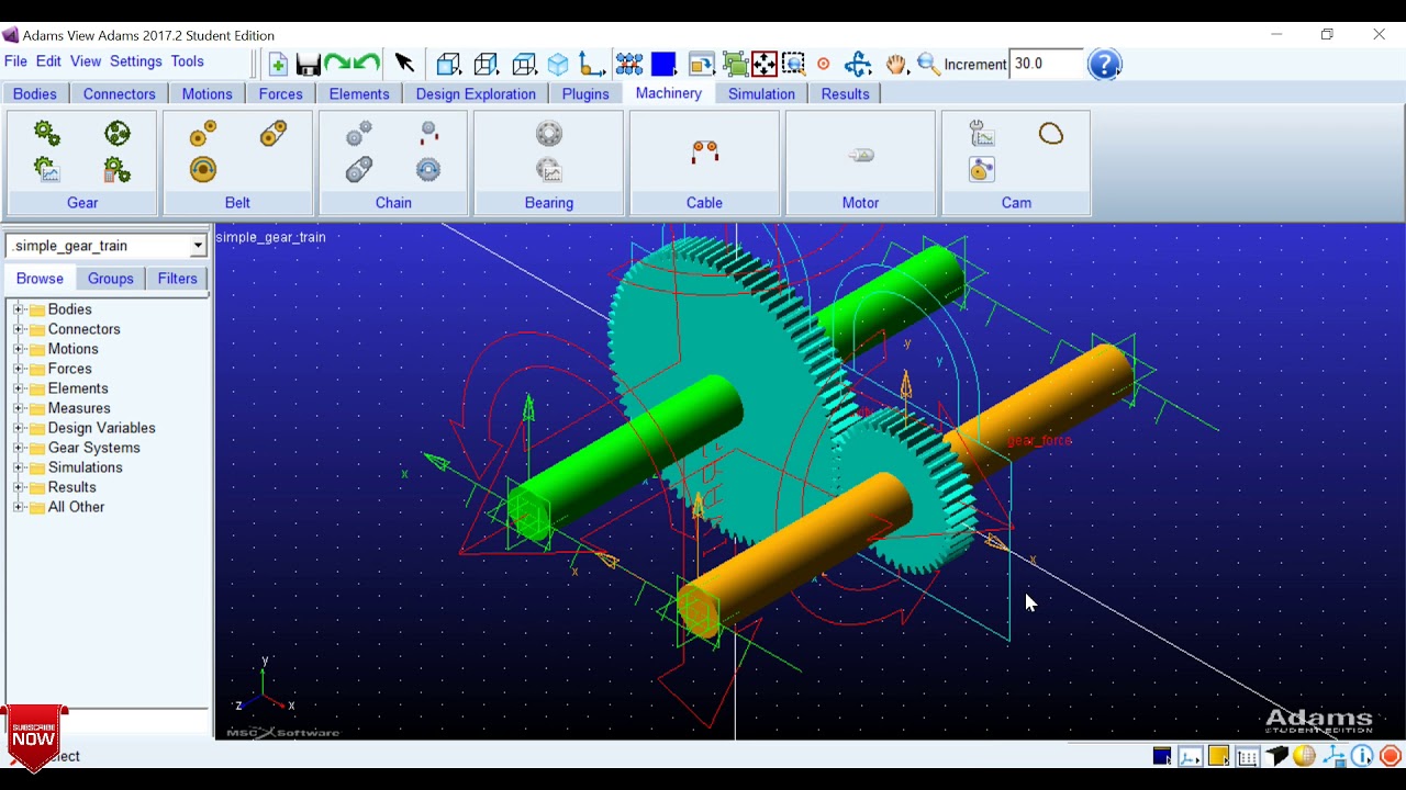 Simple gear train |Adams|