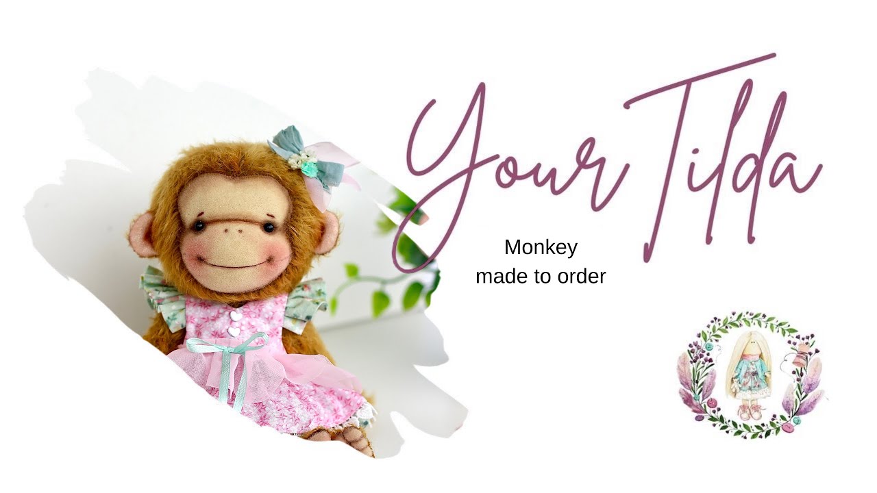 Handmade Artist OOAK Monkey Plush Toy, Collectible Stuffed Animal Art Toy