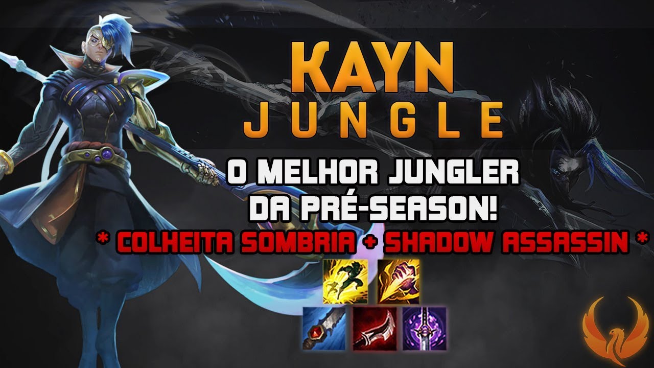 O MELHOR JUNGLER DA PRÉ-SEASON! *COLHEITA SOMBRIA + SHADOW ASSASSIN* - KAYN JUNGLE GAMEPLAY [PT-BR]