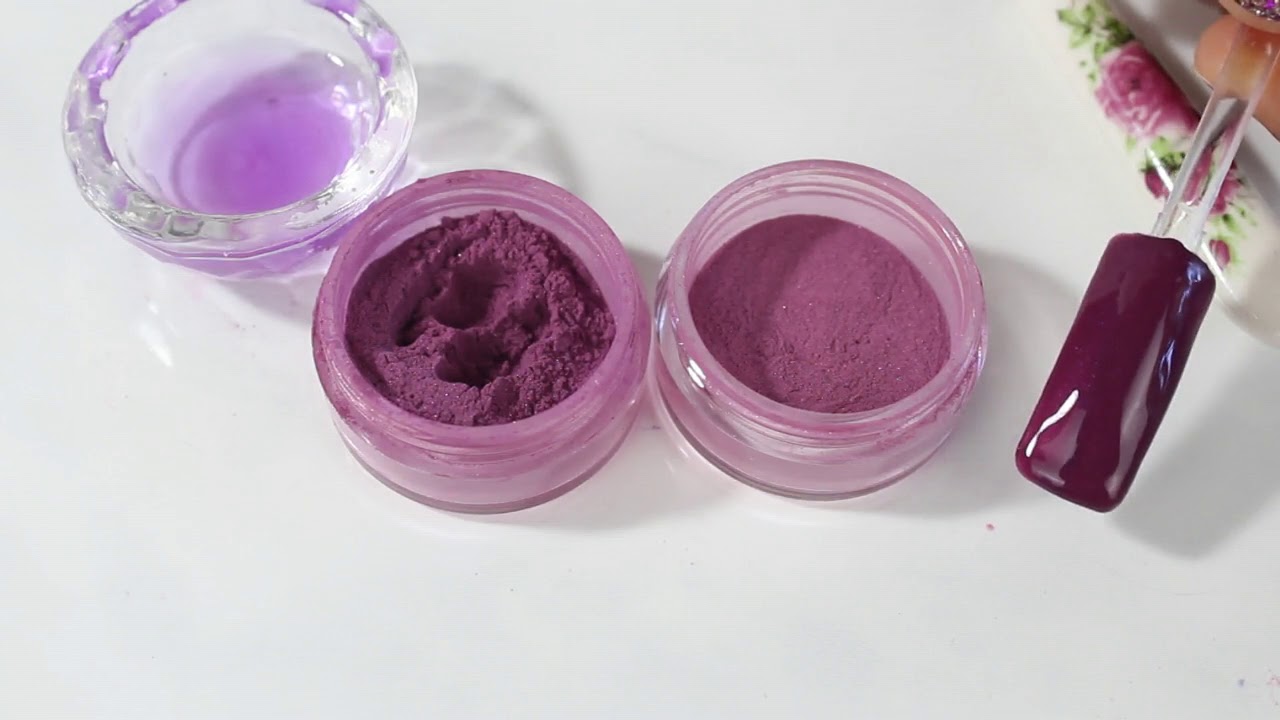 Como hacer acrílico de color uva sumamente hermoso y elegante 🍇
