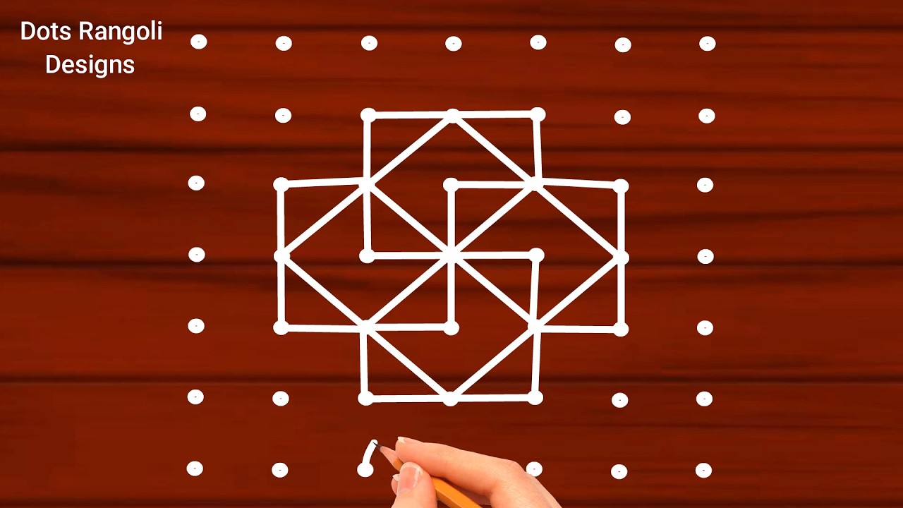 7*7 Dots Rangoli Designs/Thipkyanchi Rangoli/Daily Small Rangoli Designs/Easy Rangoli Designs | Dots