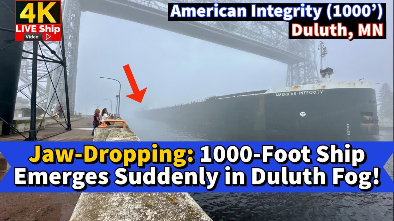 ⚓️Jaw-Dropping: 1000-Foot Ship Emerges Suddenly in Duluth Fog!