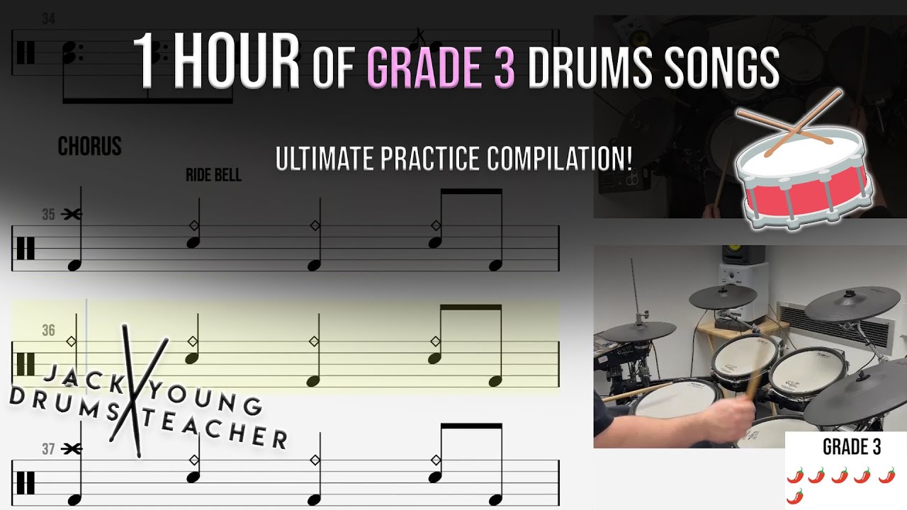 🥁 1 Hour of Grade 3 Drums Songs – Ultimate Practice Compilation!