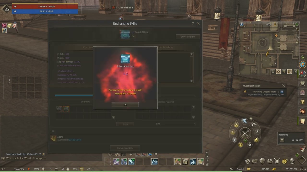L2 essence 2* skill enchant