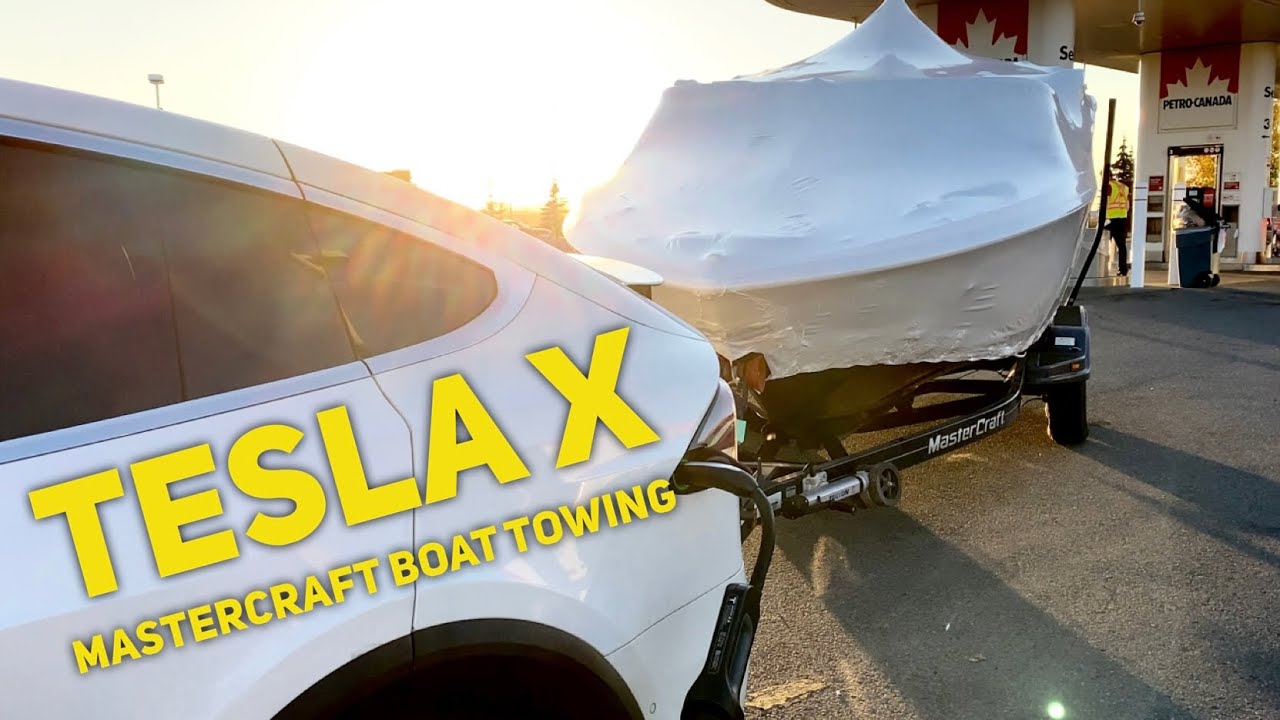 Tesla Towing a MasterCraft