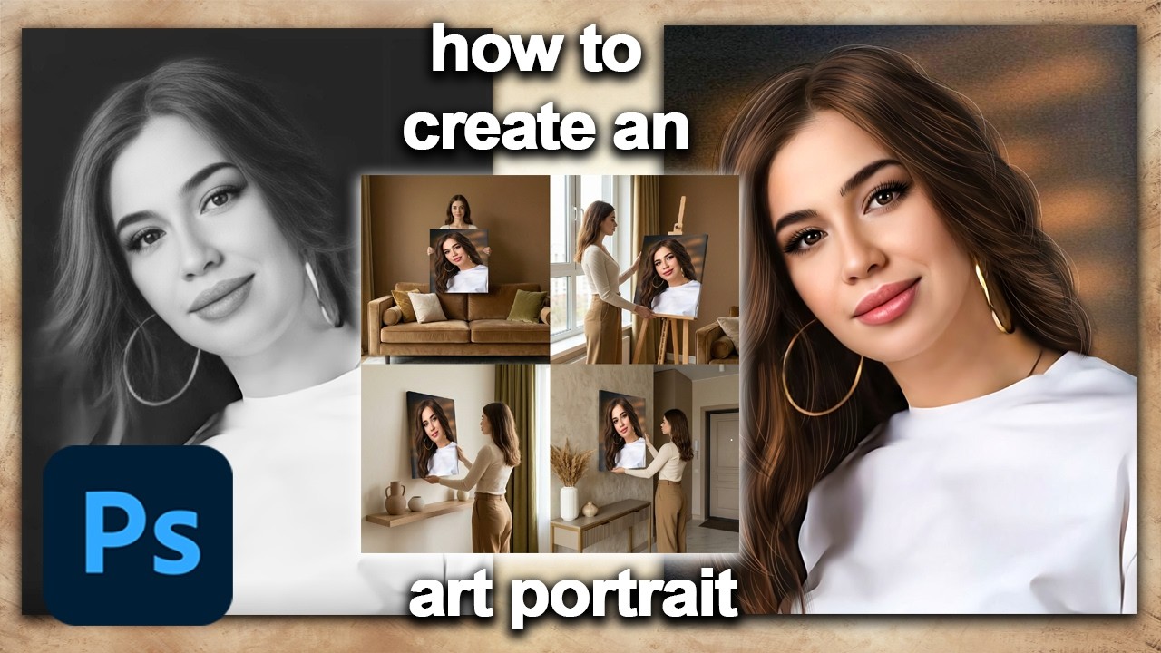 Преобразование черно-белой фотографии в цветной художественный портрет в Photoshop.