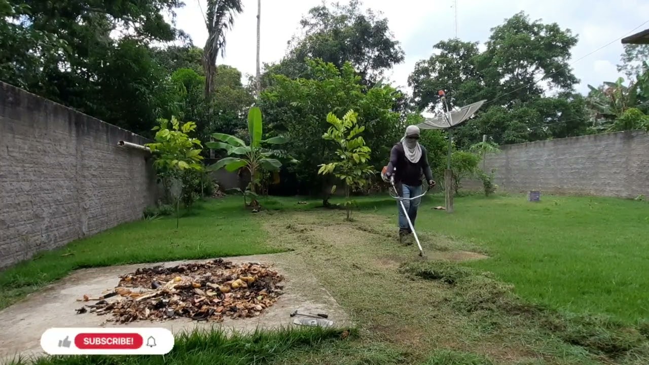 Como ro&ccedil;ar um gramado. veja como ficou o jardim