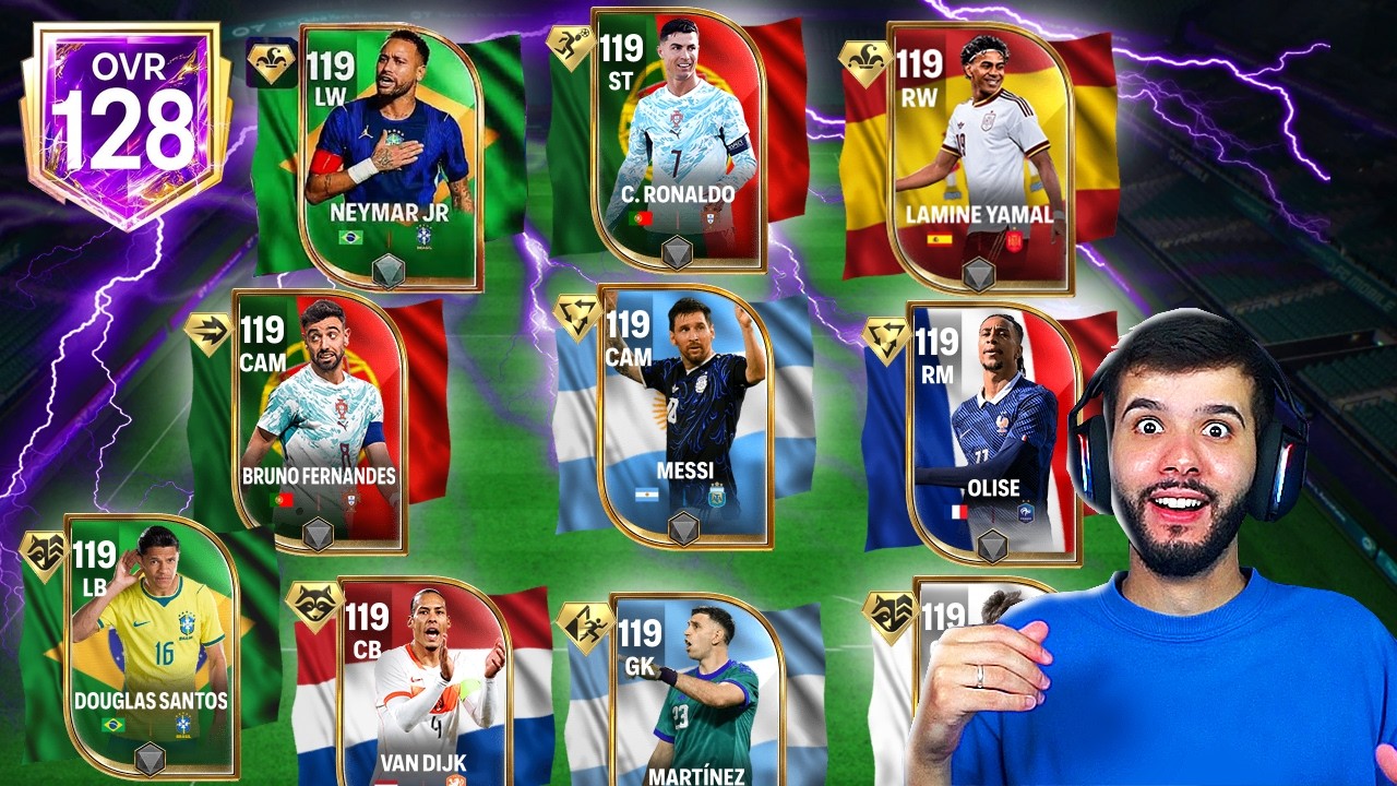 MONTEI A SELE&Ccedil;&Atilde;O DOS MELHORES DA COPA DO MUNDO NO FC MOBILE! 😱⚽