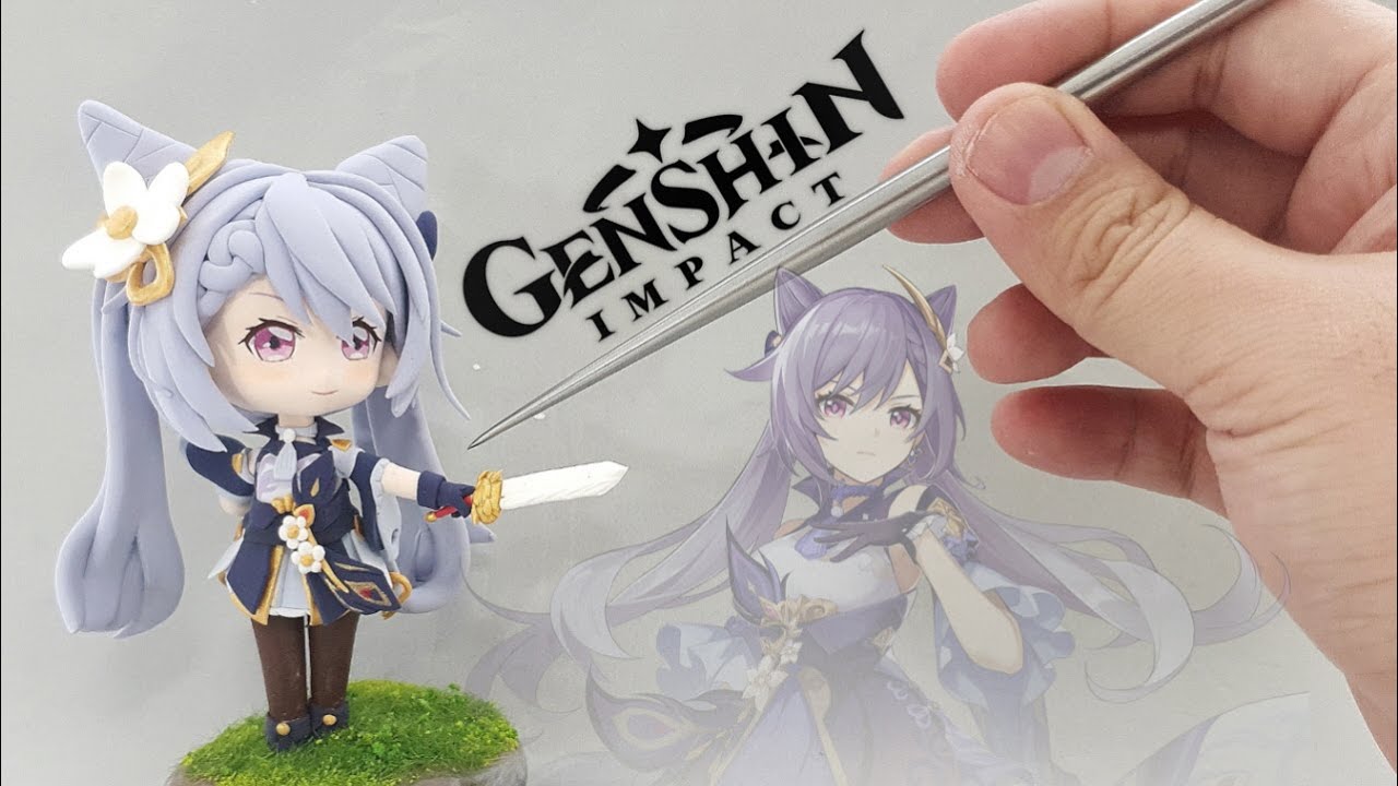 Genshin Impact ✅ Keqing  chibi figure clay art