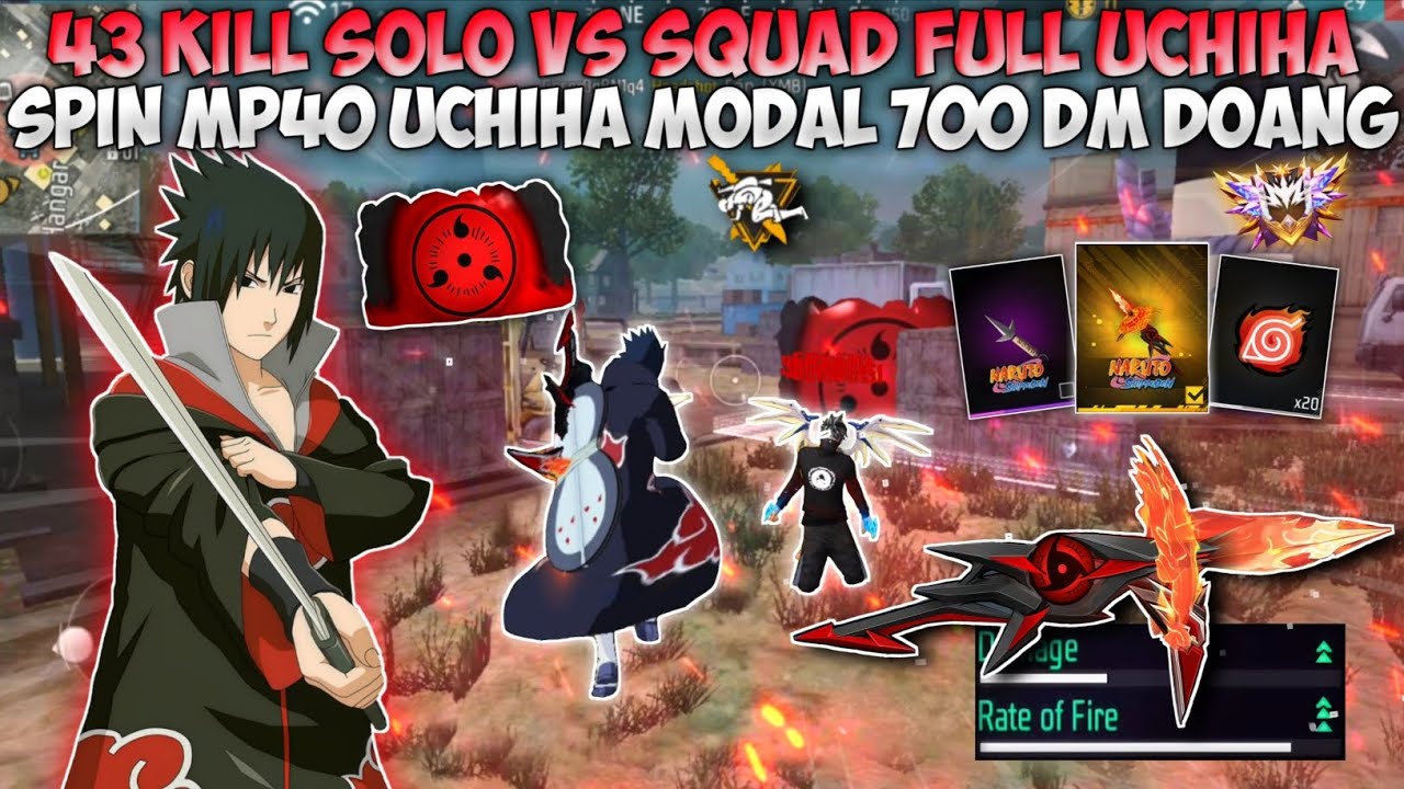43 KILL SOLO VS SQUAD SPIN MP40 UCHIHA LEGACY!! MURAH BANGET CUMAN HABIS 700DM LANGSUNG DAPAT!!