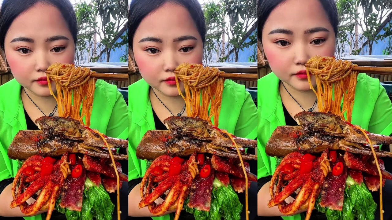 Rural Food Feast: Crispy Squid, Noodles & Duck | Super Satisfying ASMR Mukbang🍜🦑🦆