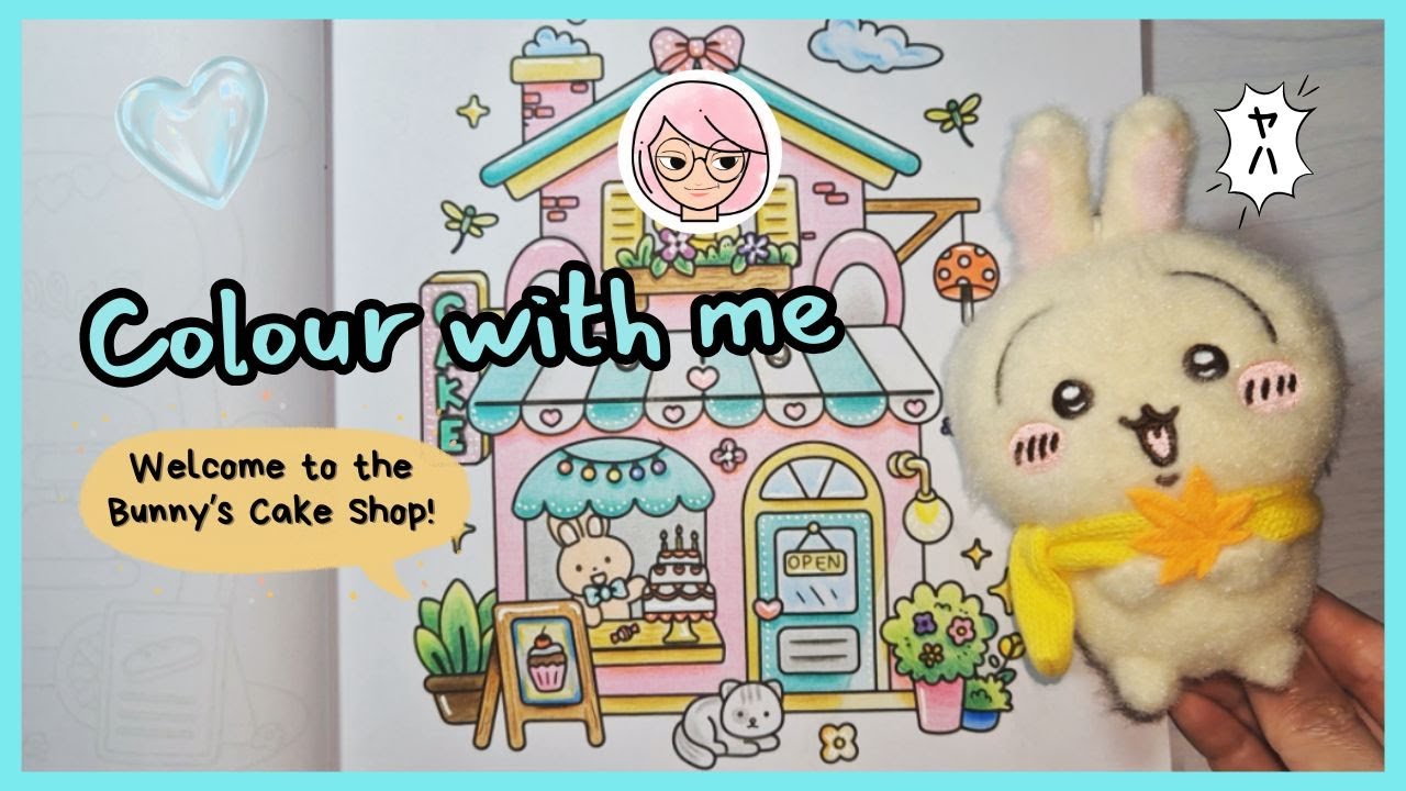 Colour with me | Bunny Cake Shop 🐰🎂 | Mindful Colouring (No talking)